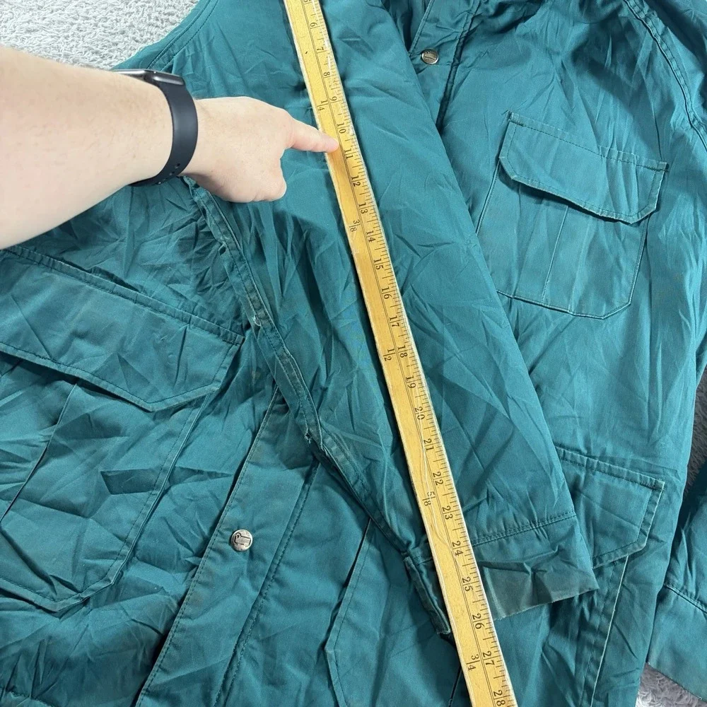 VINTAGE Woolrich Field Coat Jacket Mens Large Green Flannel Lined Pockets Chore‎